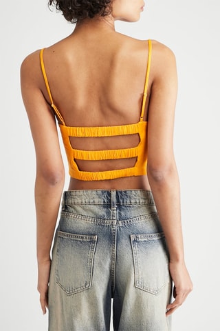 Crop top de linho - Amarelo