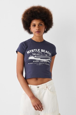 Crop top Myrtle Beach - Azul
