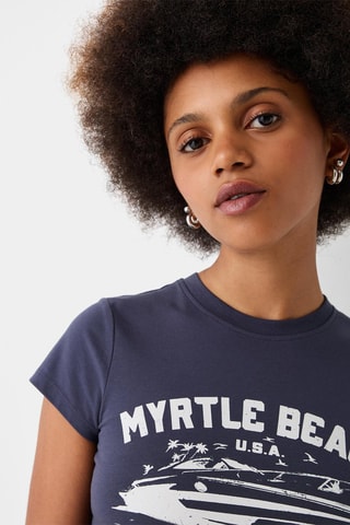 Crop top Myrtle Beach - Azul