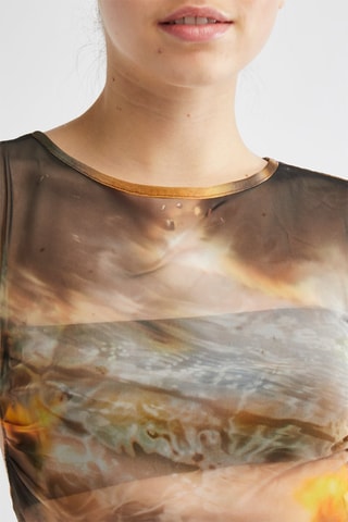 Crop top - Amarelo e castanho
