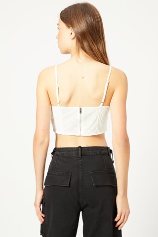Crop top asymétrique - Blanc