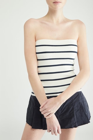 Top - Branco e azul