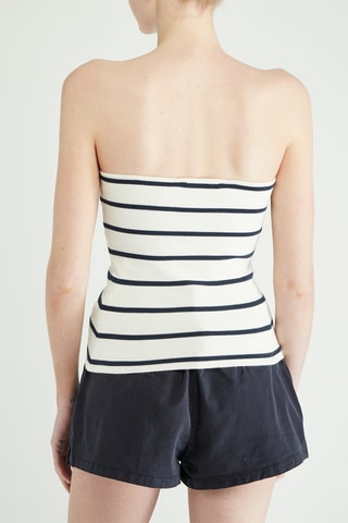 Top - Branco e azul
