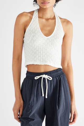 Crop top en dentelle - Blanc