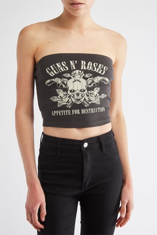 Crop top caicai Guns N'Roses - Preto