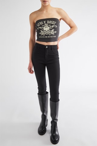 Crop top caicai Guns N'Roses - Preto