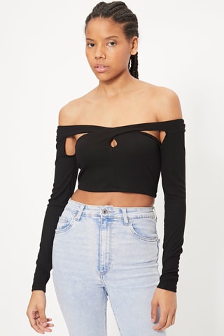 Crop top Preto
