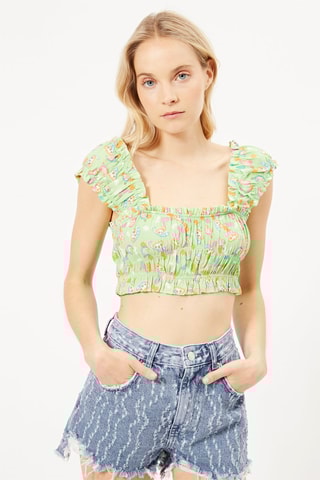 Crop top Verde e laranja