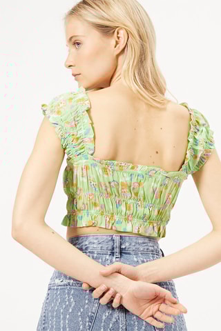 Crop top Verde e laranja