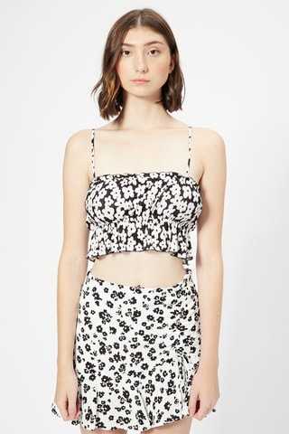 Crop top Preto e cru