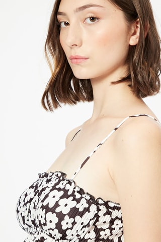 Crop top Preto e cru