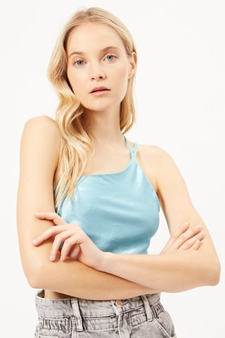 Crop top asymétrique - Bleu clair