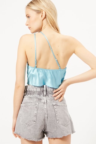Crop top asymétrique - Bleu clair