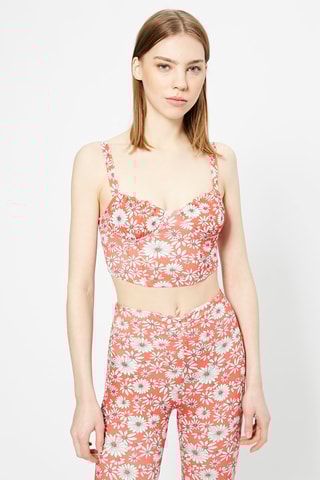 Crop top - Corail et écru
