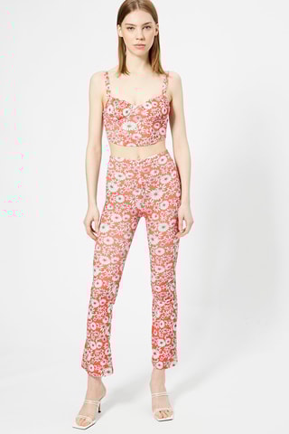 Crop top - Corail et écru