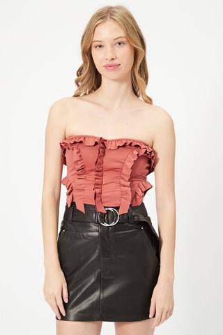 Crop top bustier - Rouge brique