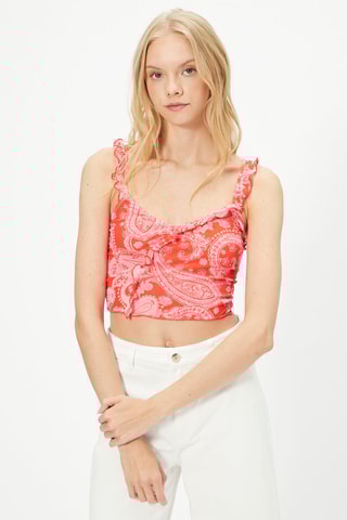 Top Vermelho e rosa