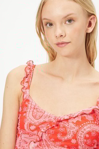 Top Vermelho e rosa