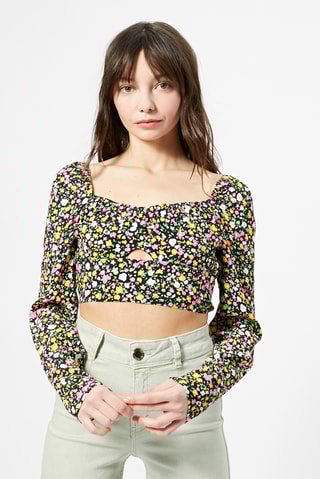 Crop top Preto e amarelo