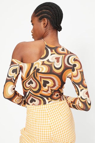 Crop top Castanho