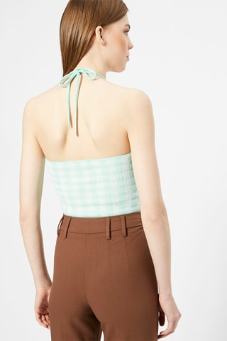 Crop top - Vert d’eau et blanc