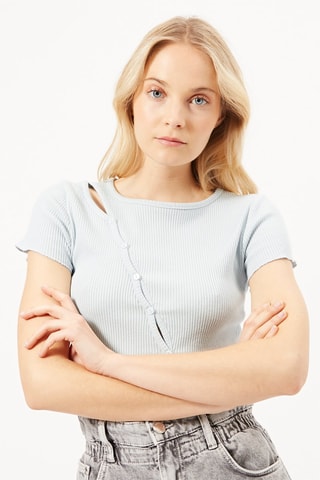Crop top Azul-celeste
