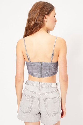 Crop top tie and dye - Azul-marinho