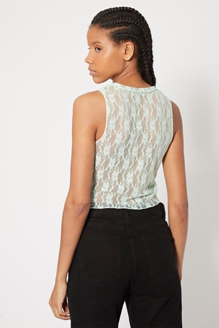 Crop top de renda Verde-água