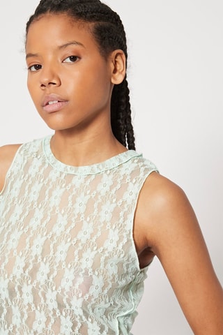 Crop top de renda Verde-água