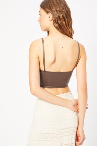 Crop top traçado - Castanho