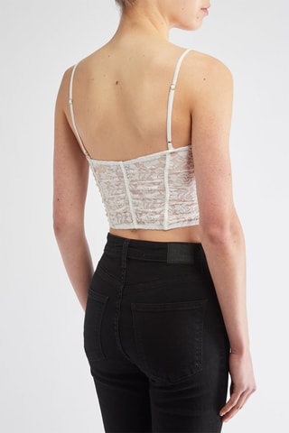 Crop top en dentelle - Blanc