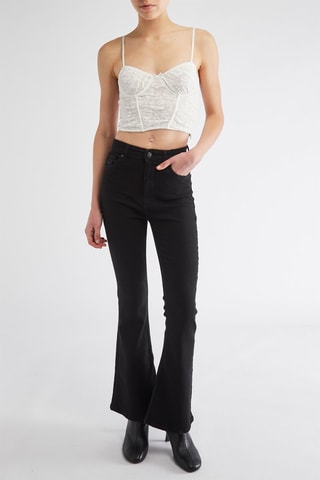 Crop top en dentelle - Blanc
