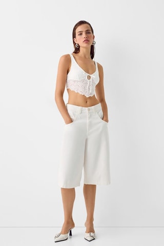 Crop top de renda - Branco