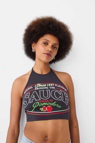 Crop top - Cinzento
