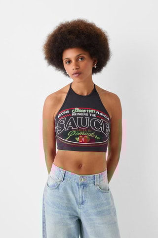 Crop top - Cinzento