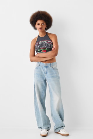 Crop top - Cinzento