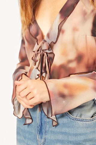 Blusa - Rosa-claro e castanho