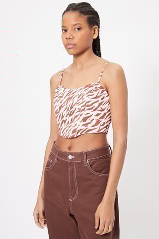 Crop top Castanho