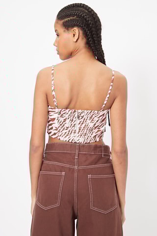 Crop top Castanho