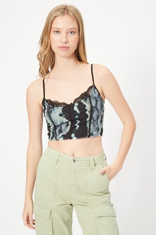 Crop top Preto e azul-celeste
