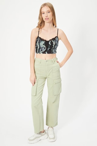 Crop top Preto e azul-celeste