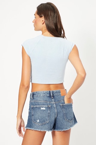 Crop top - Azul-celeste