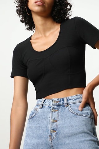 Crop top Preto