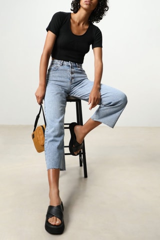 Crop top Preto