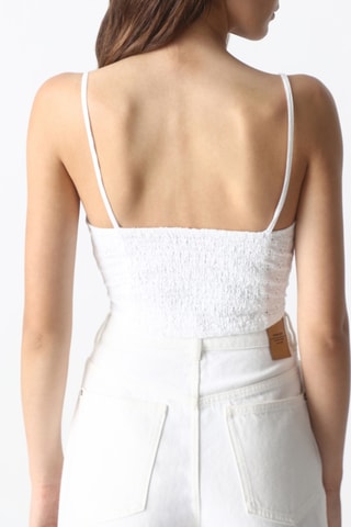 Crop top em bordado inglês Eva Branco