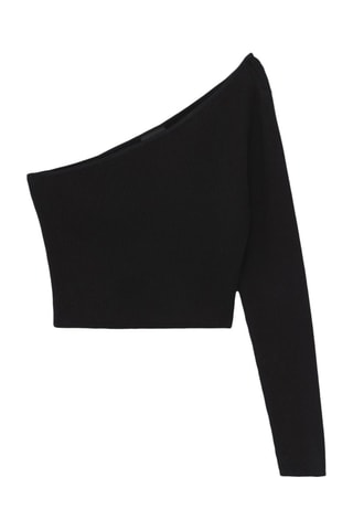 Crop top assimétrico - Preto