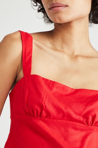 Crop top en lin - Rouge