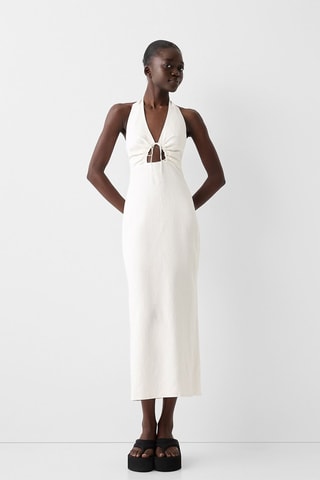 Vestido compridas em linho - Branco