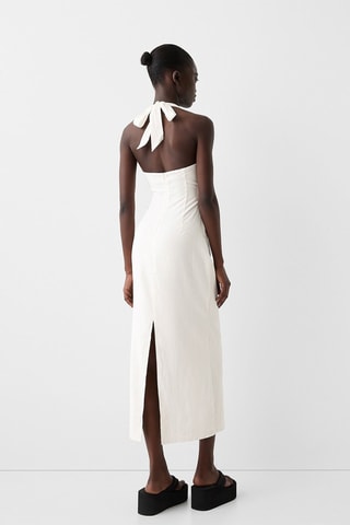 Vestido compridas em linho - Branco