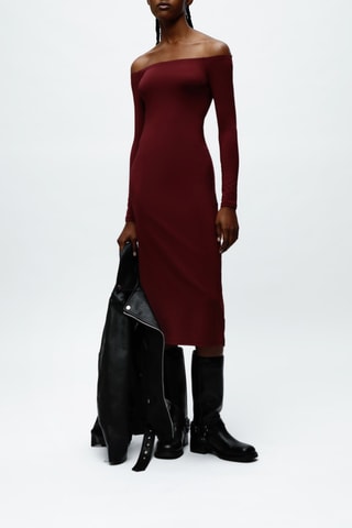 Vestido midi - Bordô